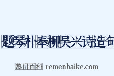 题琴朴奉柳吴兴诗造句是什么意思的图片